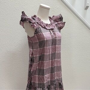 NWT Designer Never a Wallflower Rachel Dress Brown Cotton Plaid Size XS